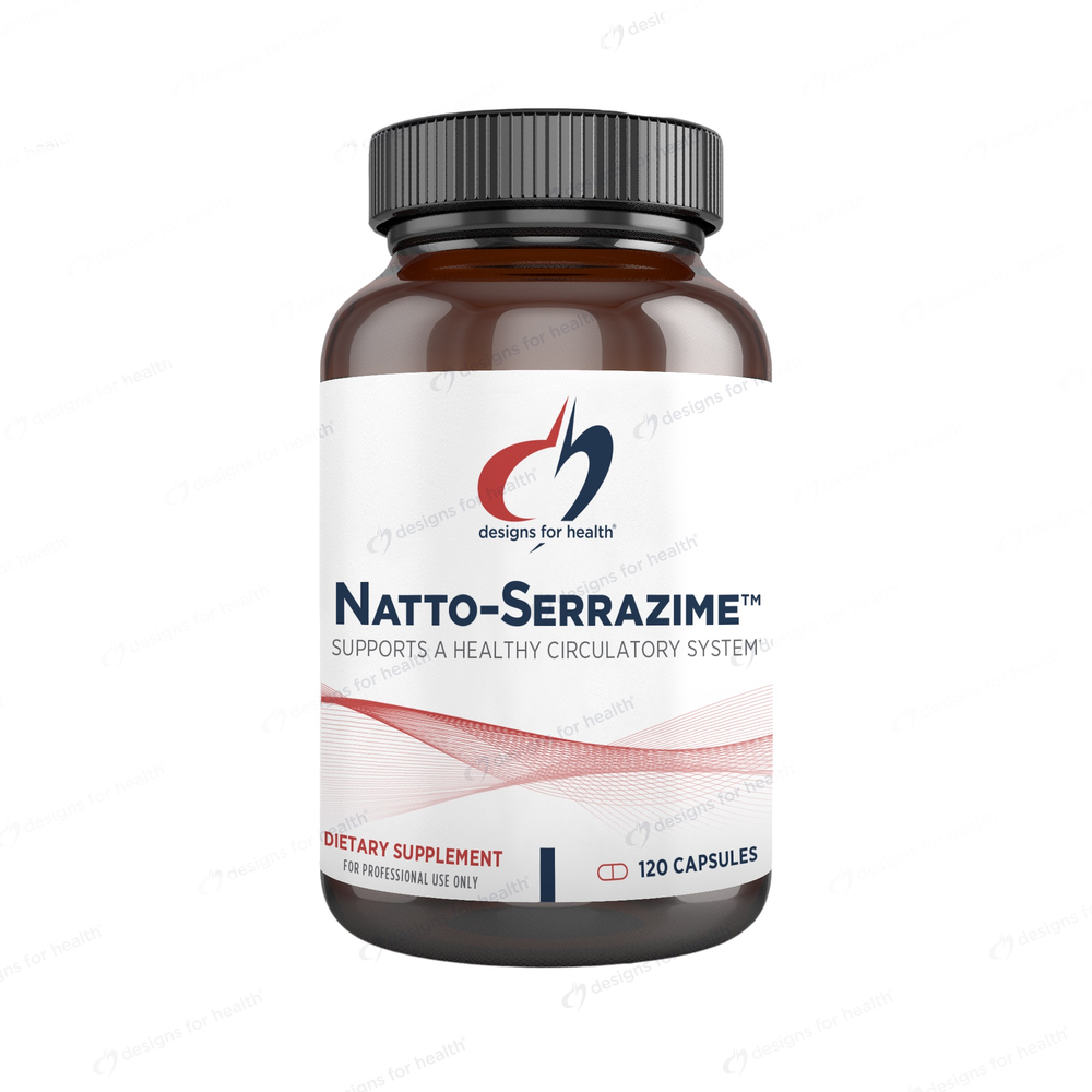 Designs for Health Nattokinase with Serrapeptidase - Natto-Serrazime + Proteolytic Enzymes - 120 caps - Designs for Health