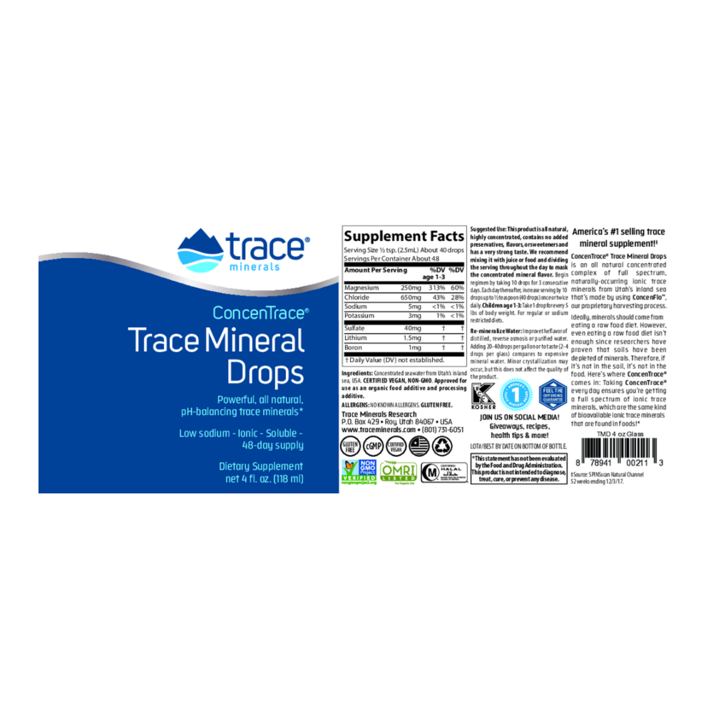 Trace Minerals ConcenTrace Mineral Drops Glass - 4oz