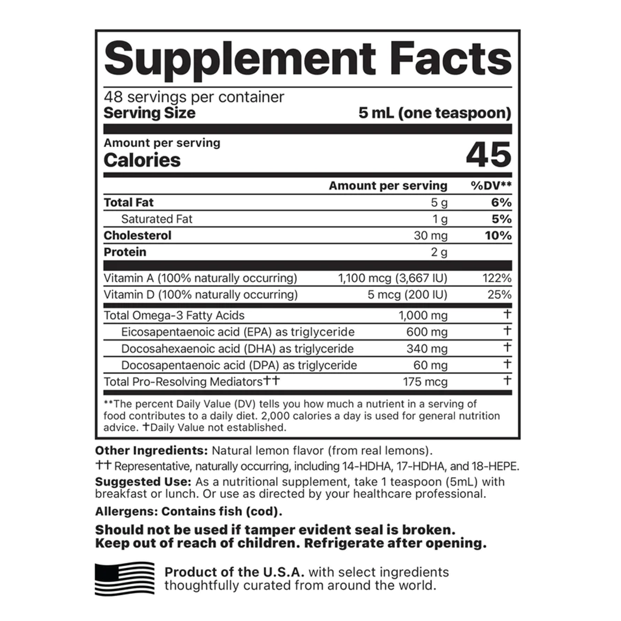 Jigsaw Health Alaskan Cod Liver Oil - 900mg, 48 servings