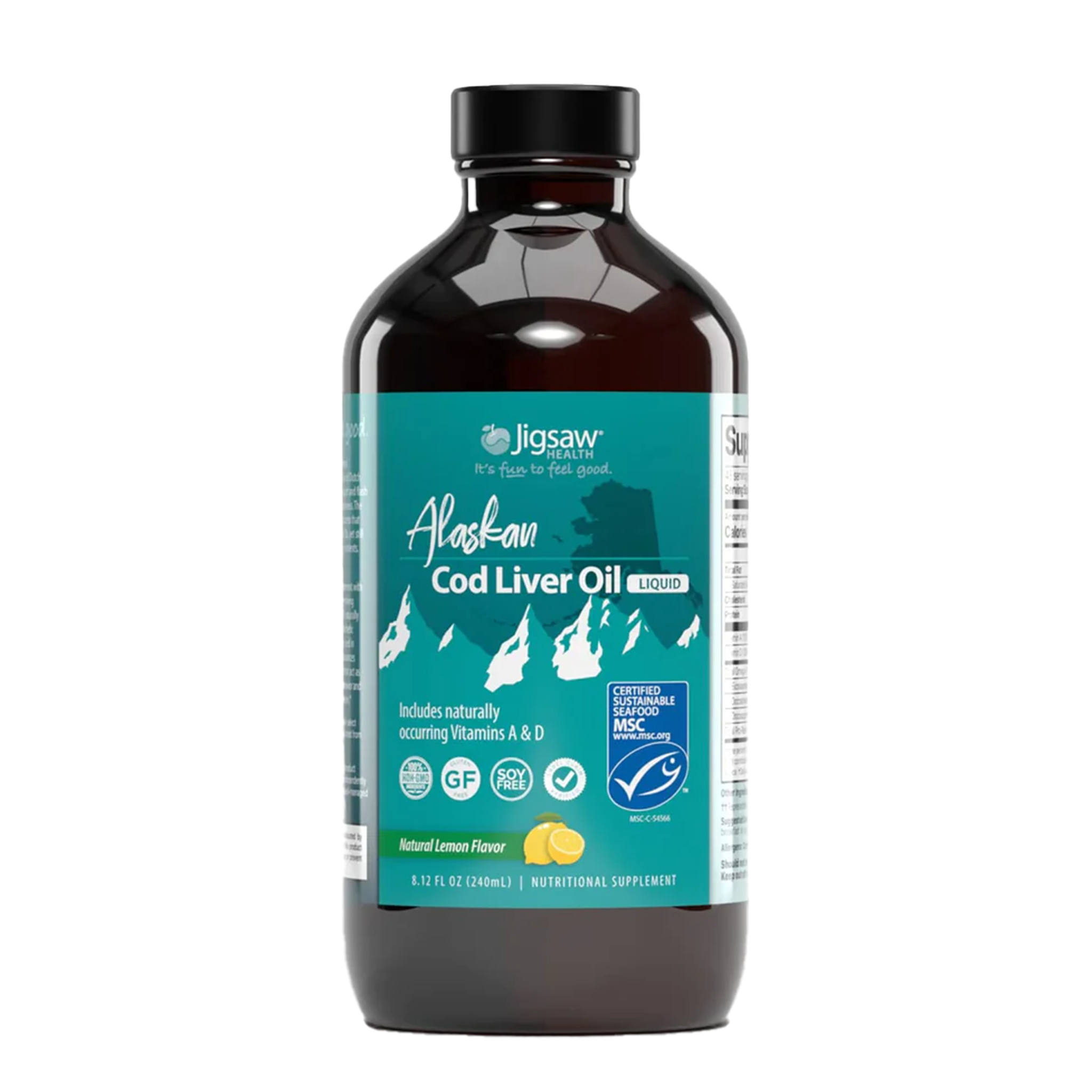 Jigsaw Health Alaskan Cod Liver Oil - 900mg, 48 servings
