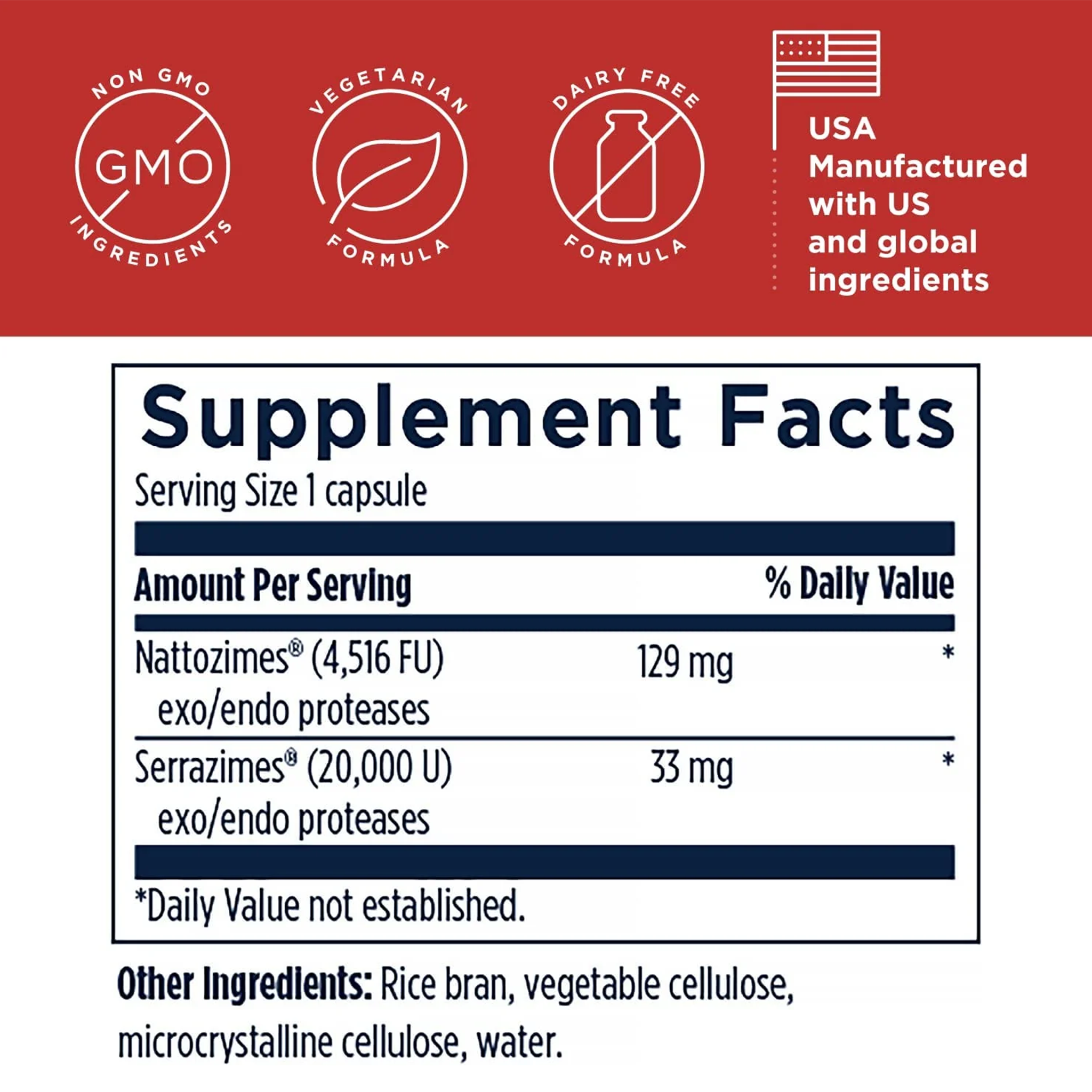 Designs for Health Nattokinase with Serrapeptidase - Natto-Serrazime + Proteolytic Enzymes - 120 caps - Designs for Health