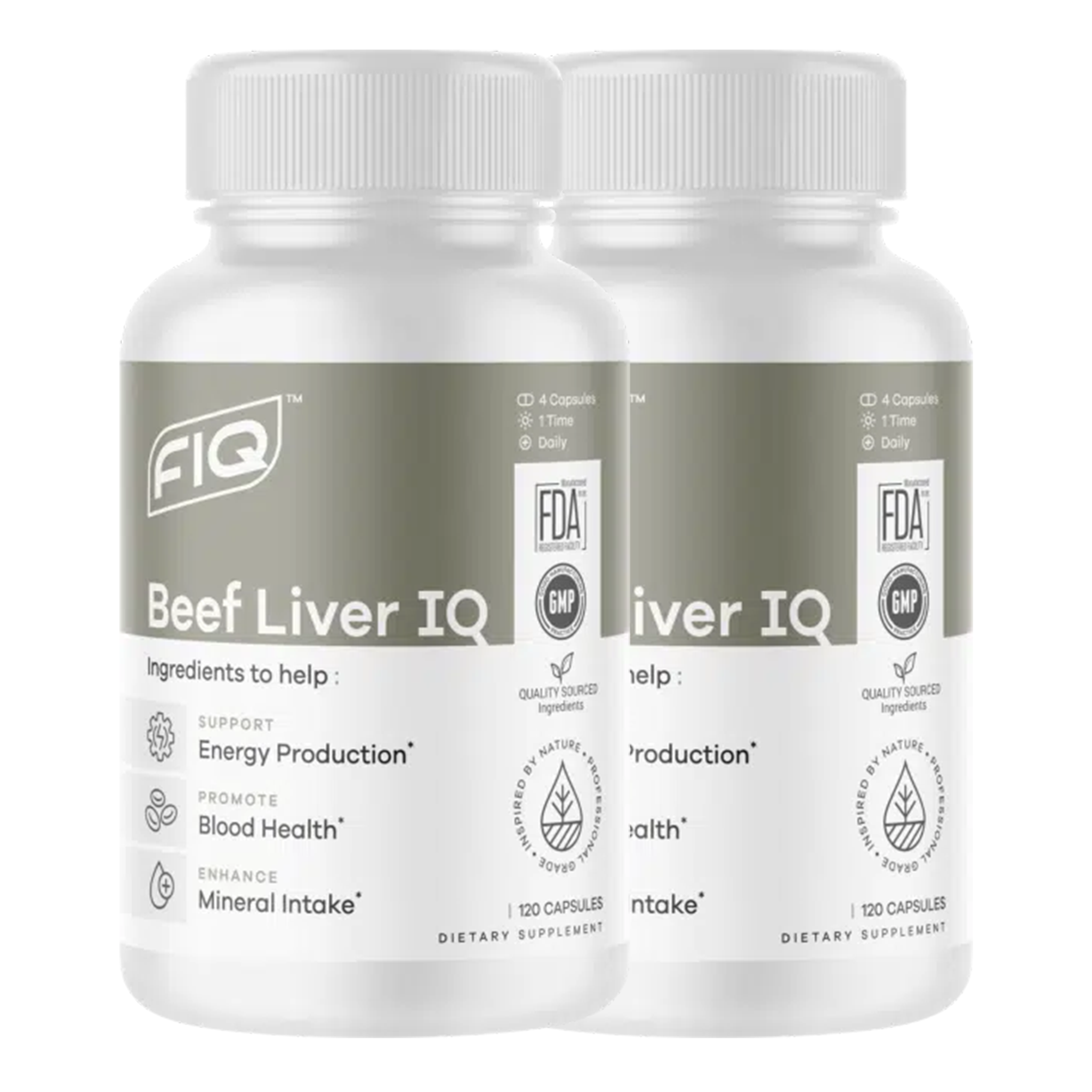 Beef Liver IQ - 120 caps - Formula IQ (2 bottles order)