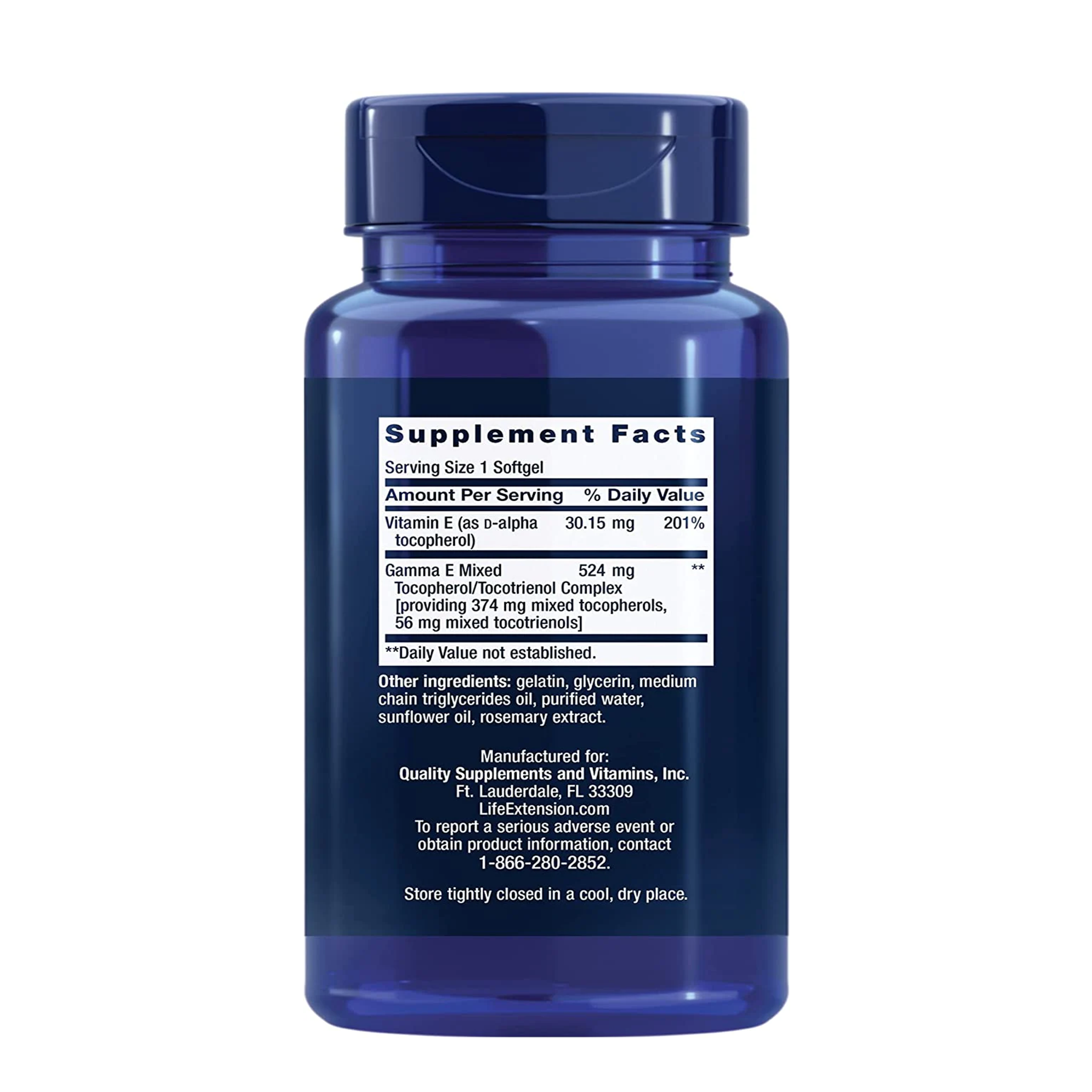 Life Extension Gamma E Mixed Tocopherols & Tocotrienols - 60 softgels