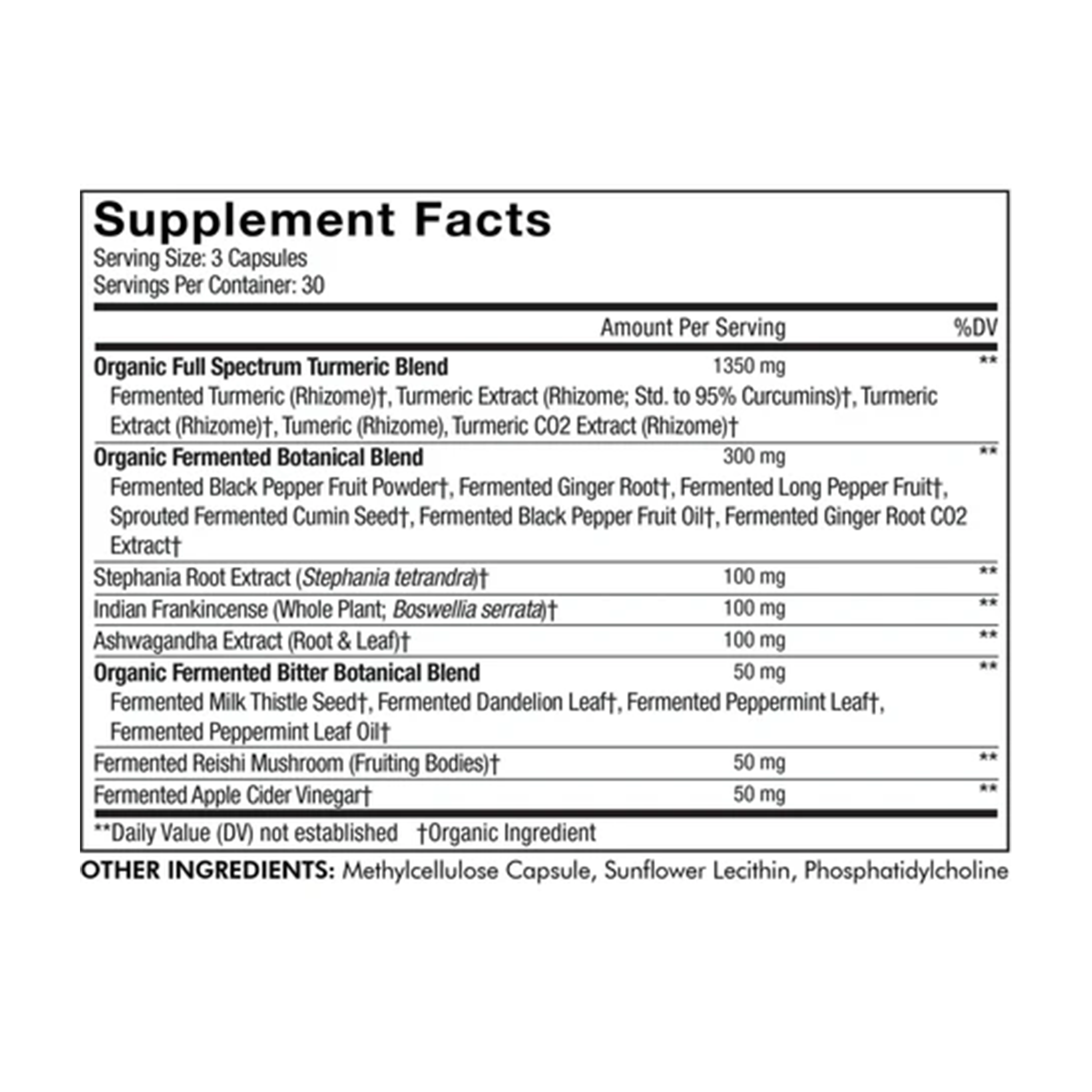 Codeage Organic Turmeric Curcumin 95%, Ginger, Black Pepper Supplement - 90 caps