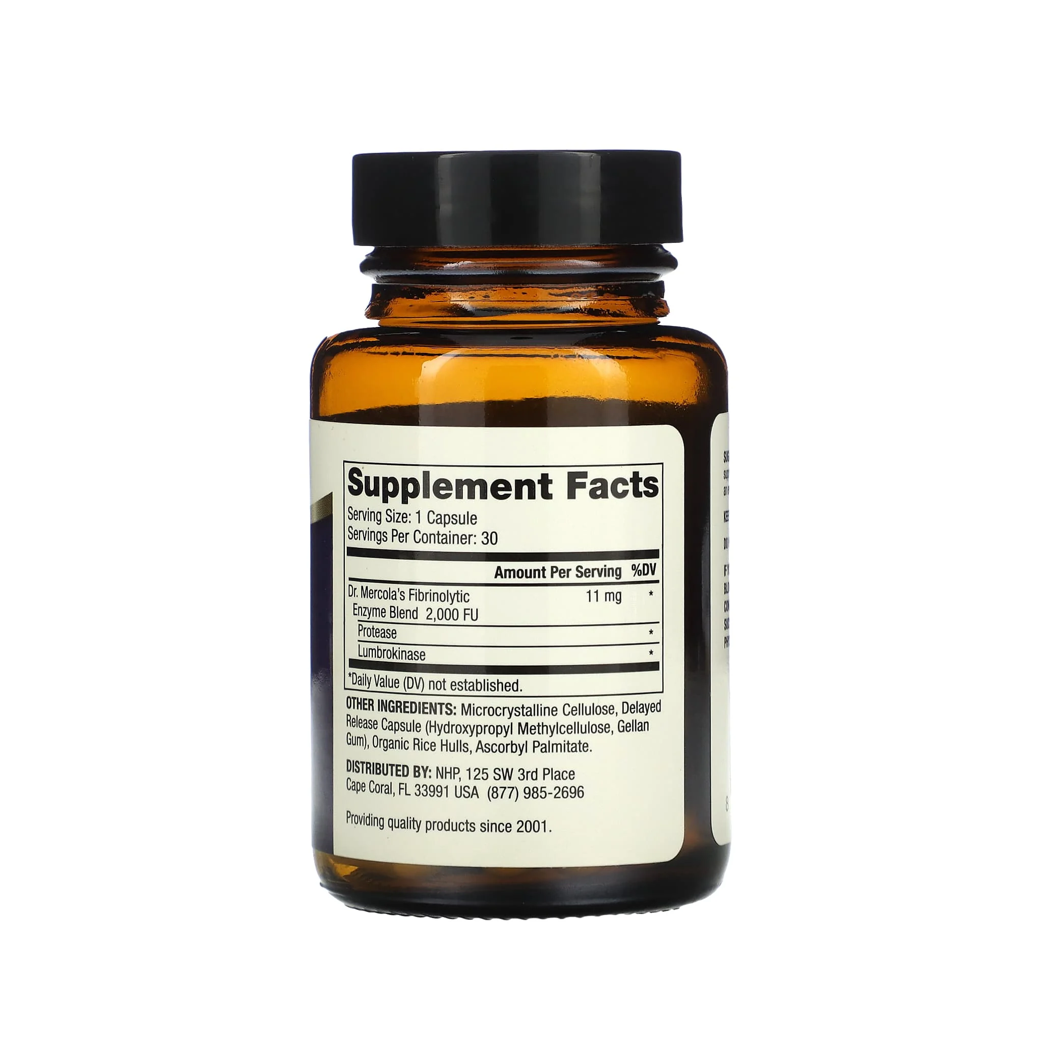 Dr. Mercola Lumbrokinase Enzymes Delayed Release, 30 Servings (30 Capsules)