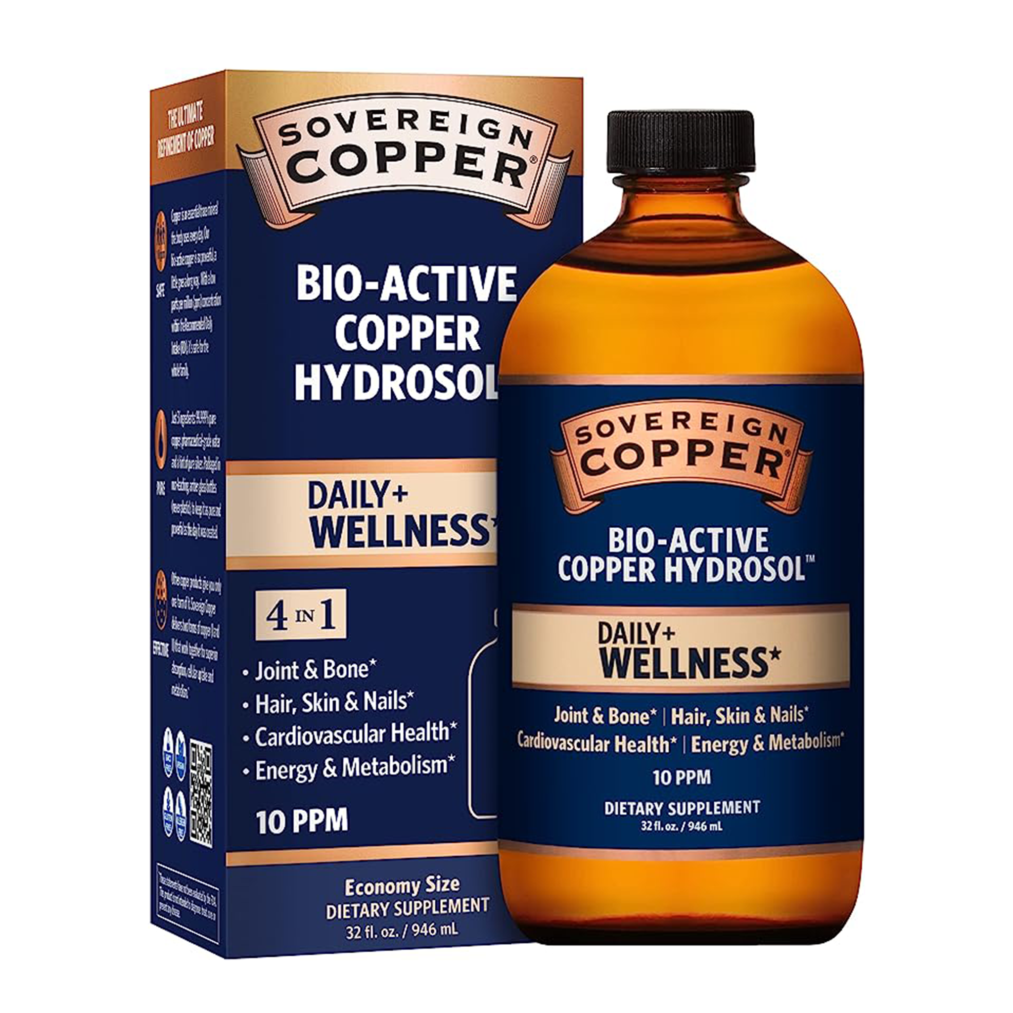 Bio-Active Copper Hydrosol - Twist Top – Sovereign Silver - 32oz (BUNDLE OF 3)