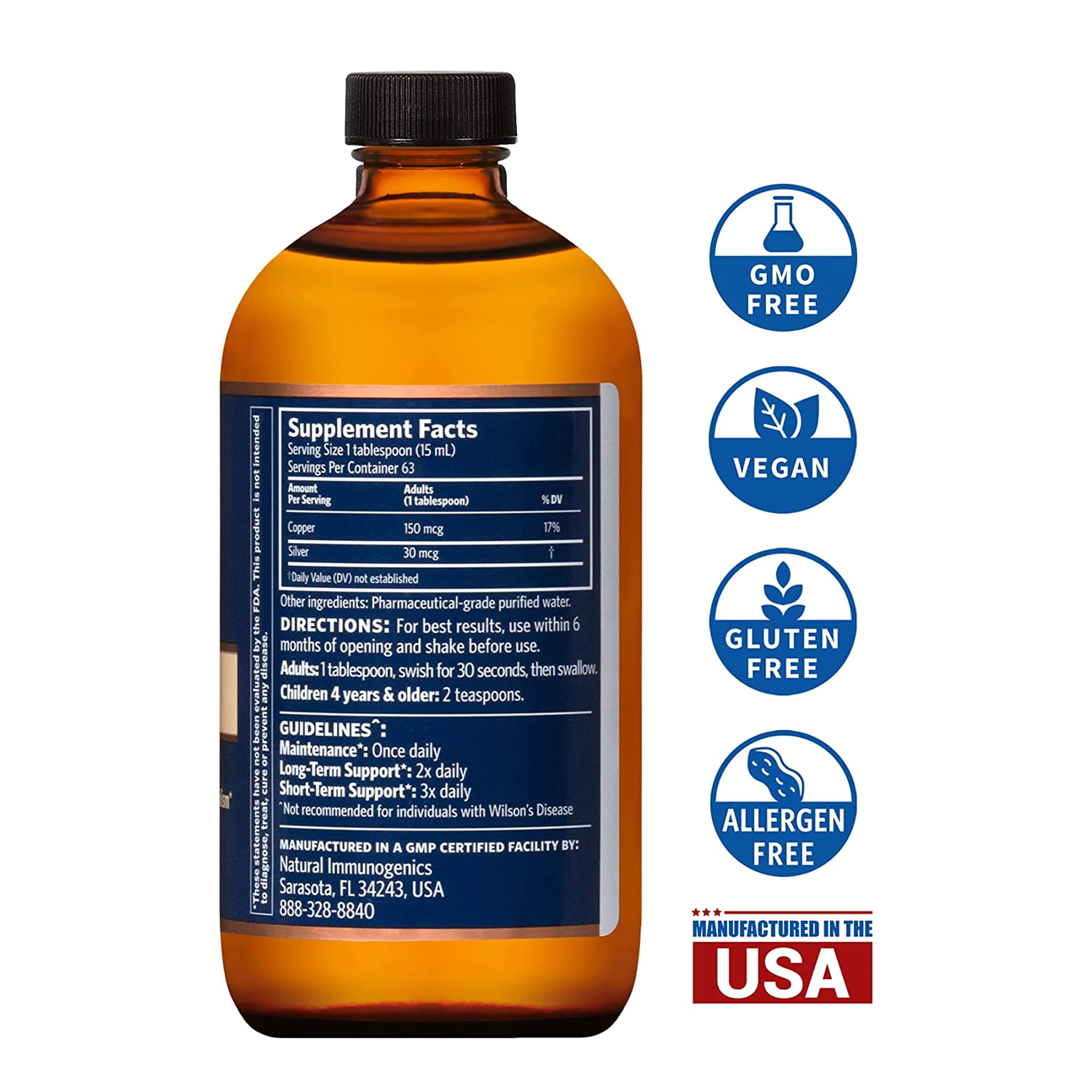 Bio-Active Copper Hydrosol - Twist Top – Sovereign Silver - 32oz (BUNDLE OF 3)