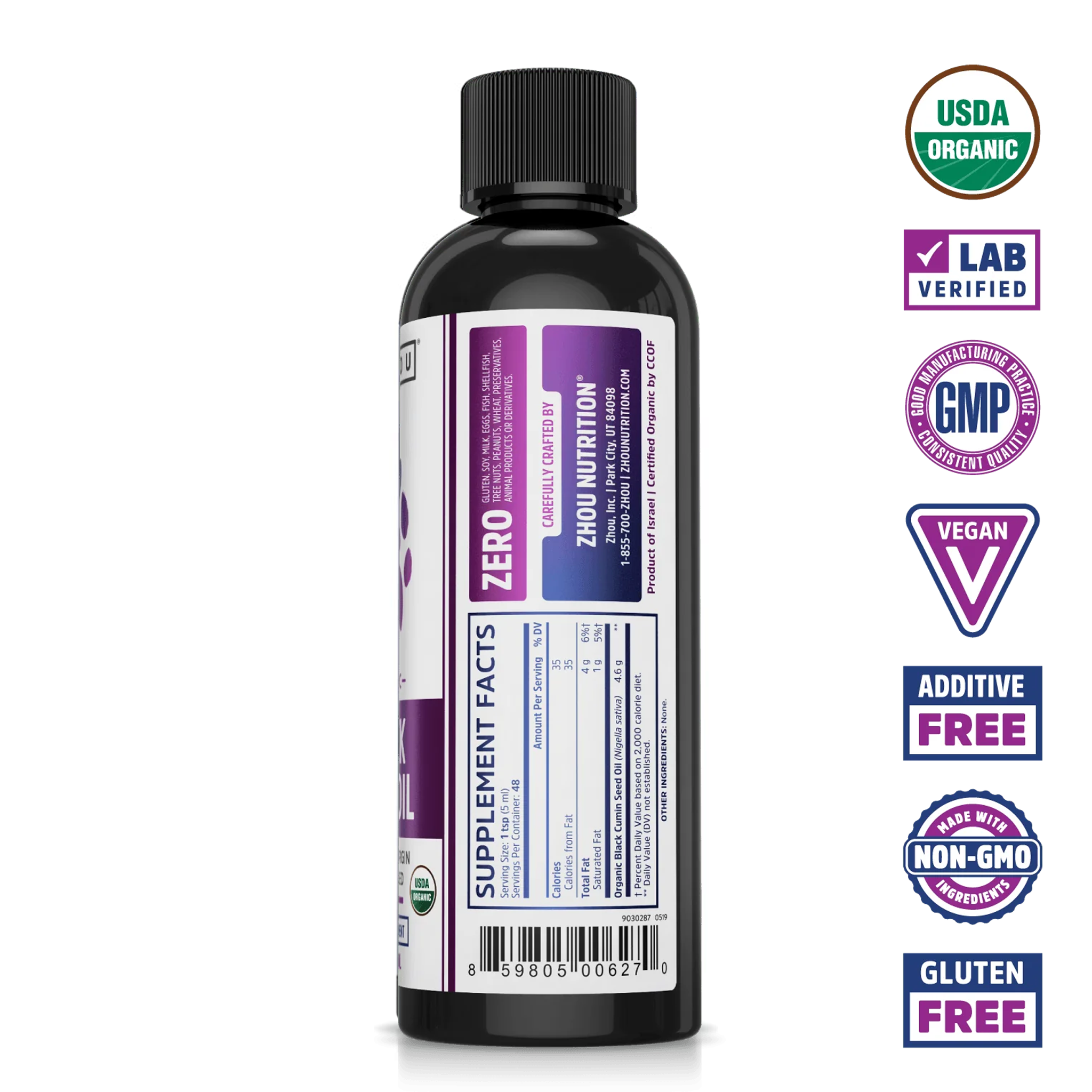 Organic Black Seed Oil - Super Antioxidant Support – Zhou Nutrition - 240ml