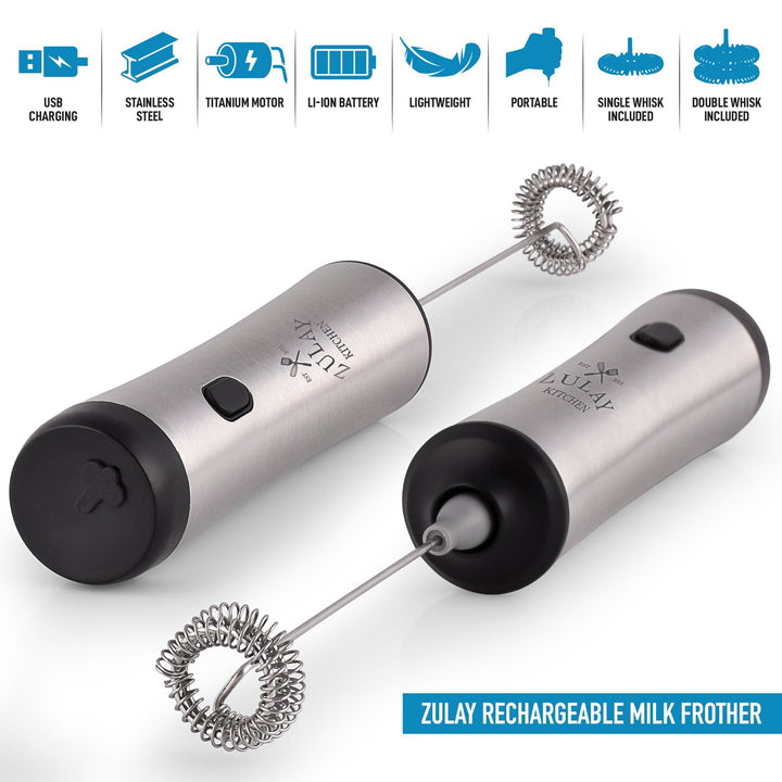 Zulay Kitchen Milk Boss Rechargeable Milk Frother