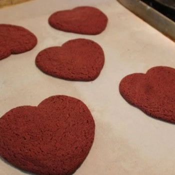 Gluten-Free Valentines Day Red Heart Cookies with Beet Juice