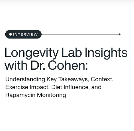 Longevity Lab Insights with Dr. Cohen: Key Takeaways, Context, Exercise Impact, Diet Influence, and Rapamycin Monitoring