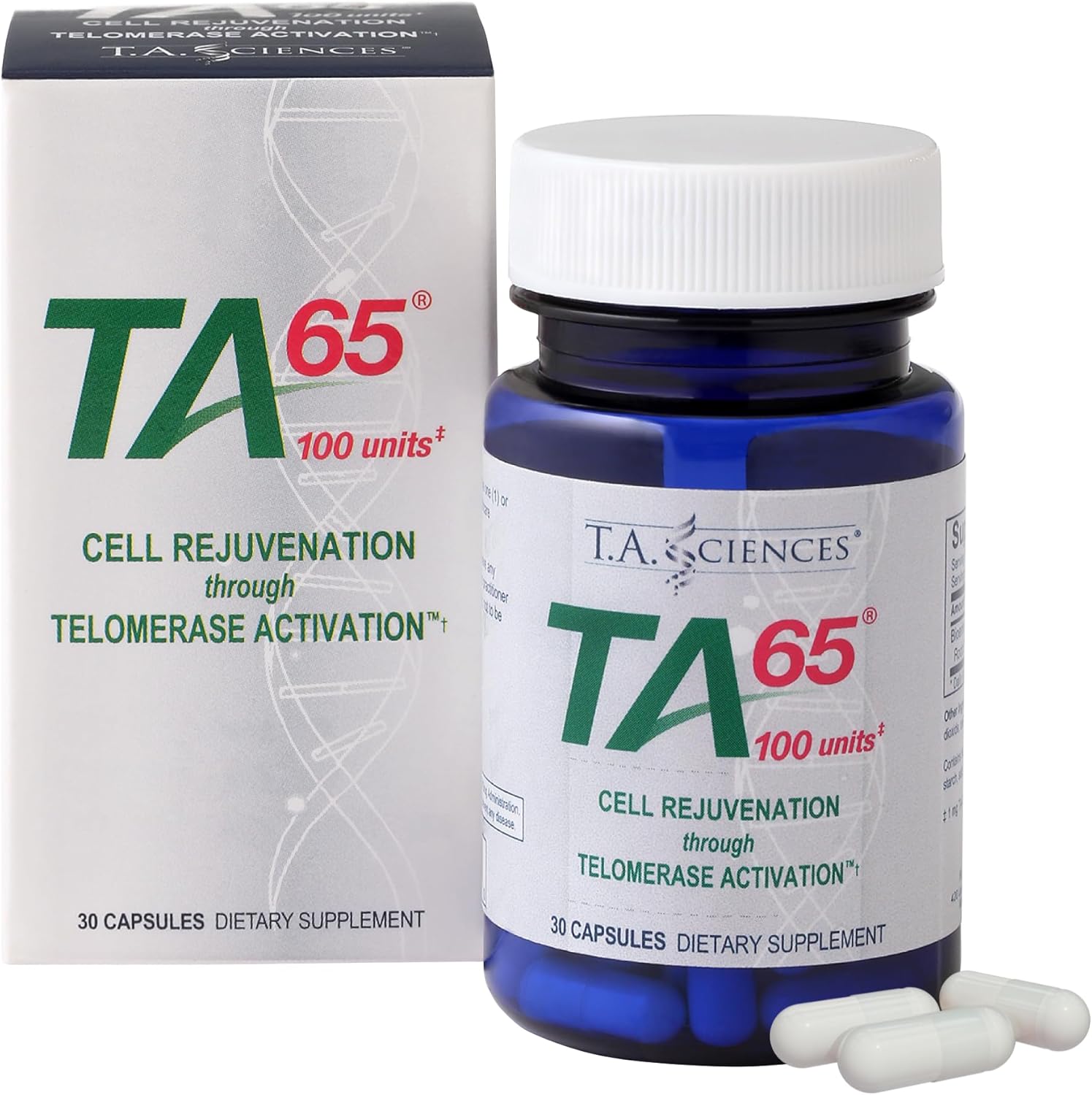 TA-65MD® Telomerase Activation Supplement - 30 Capsules - T.A. Sciences