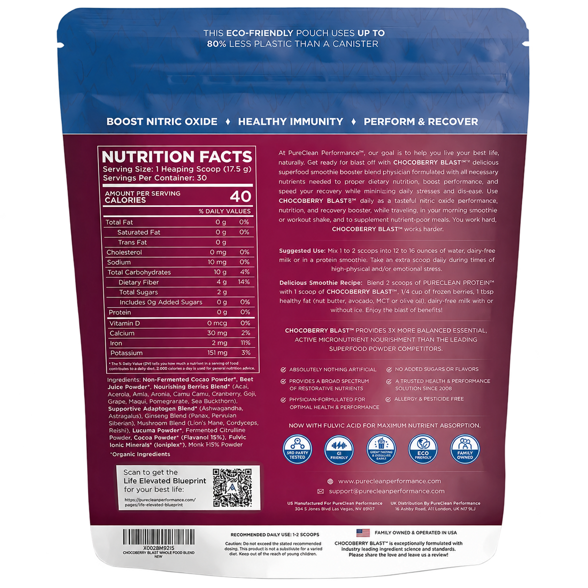 CHOCOBERRY BLAST™ - Beet-Infused Whole Food Powder