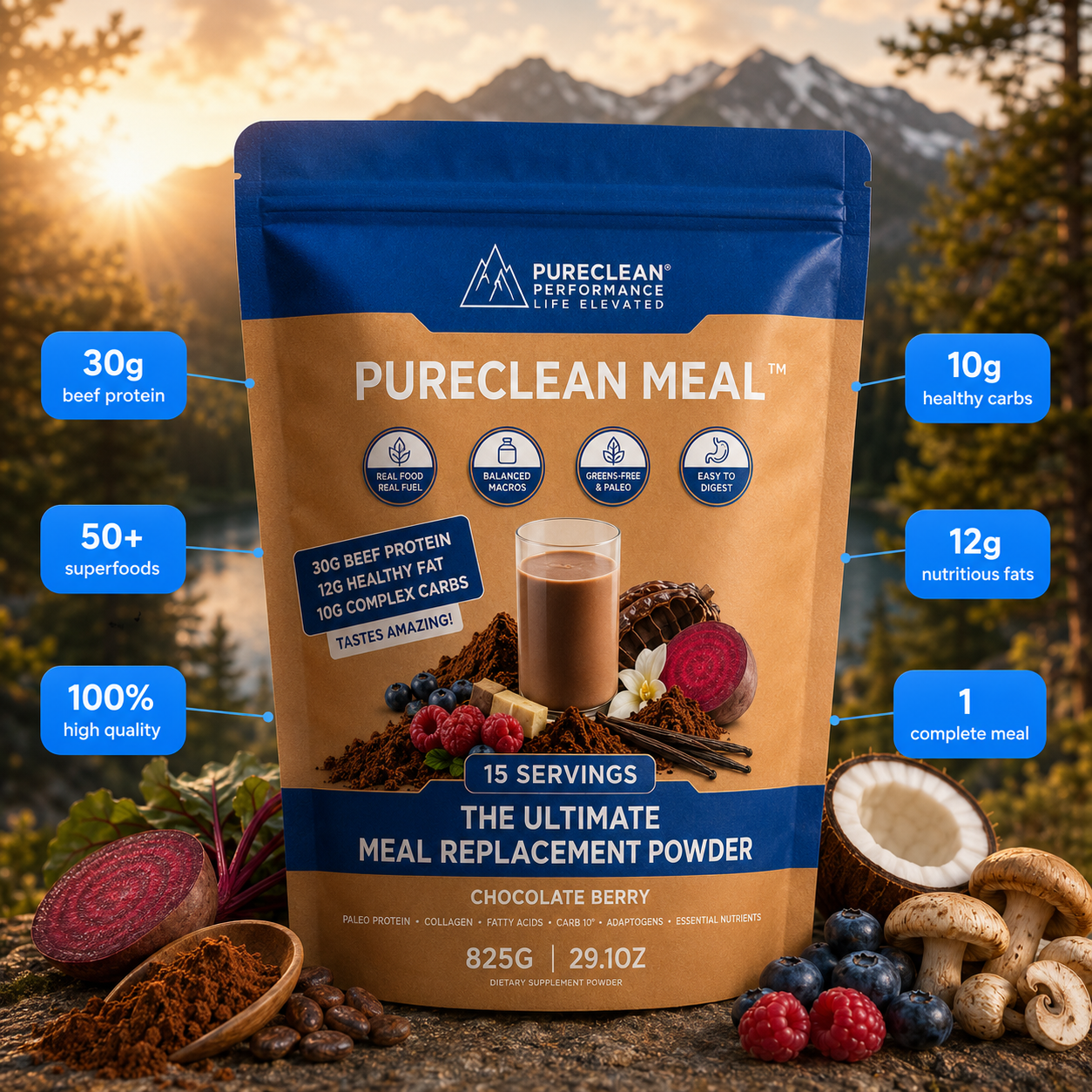 PURECLEAN MEAL™ - Wholefood Nutrients Meal Replacement Shake ...