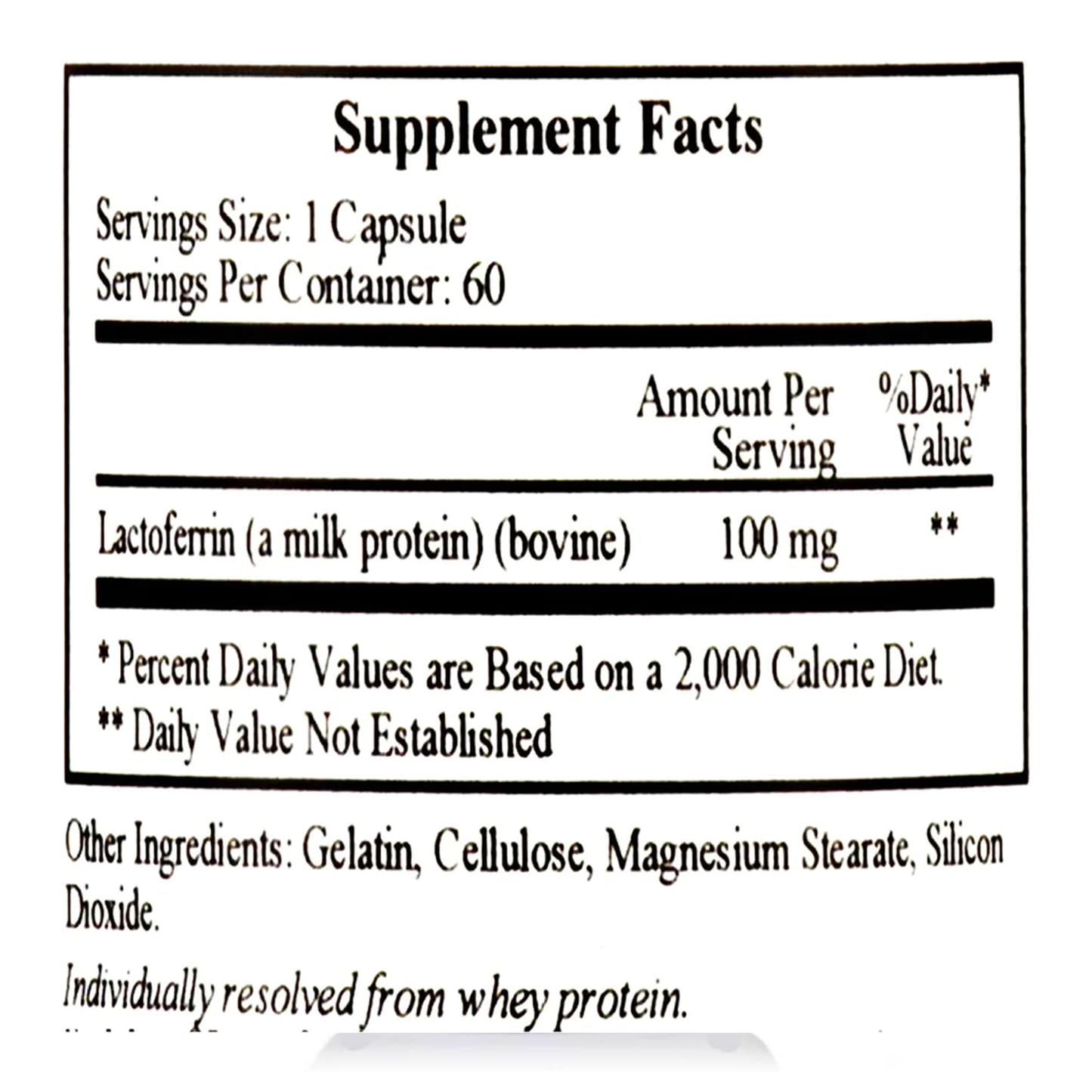 Lactoferrin 300 mg - 60 caps - Ecological Formulas