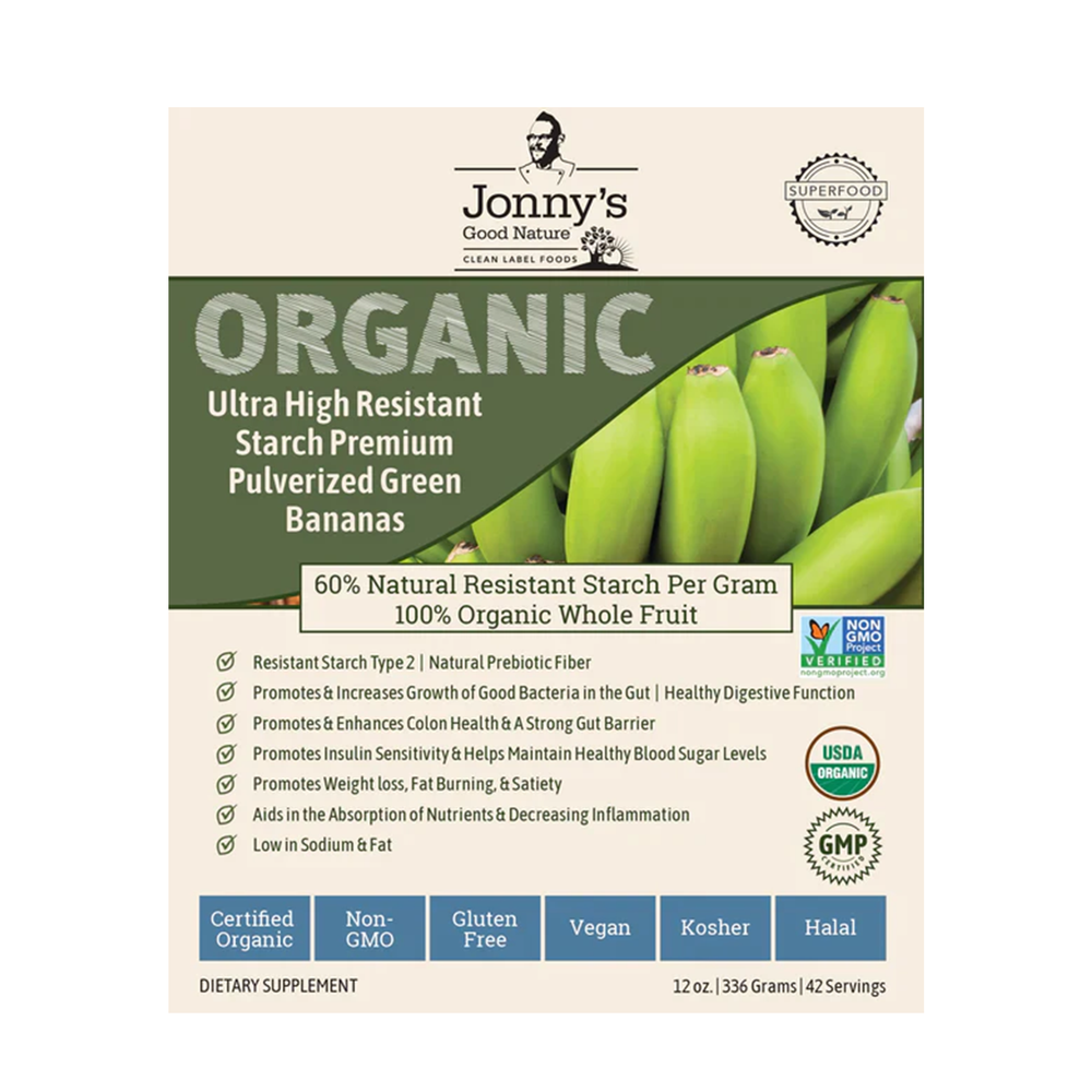 Jonnys Good Nature Organic Green Banana Powder Ultra-High Resistant Starch  - 42 Servings  (Max of 4 per order)