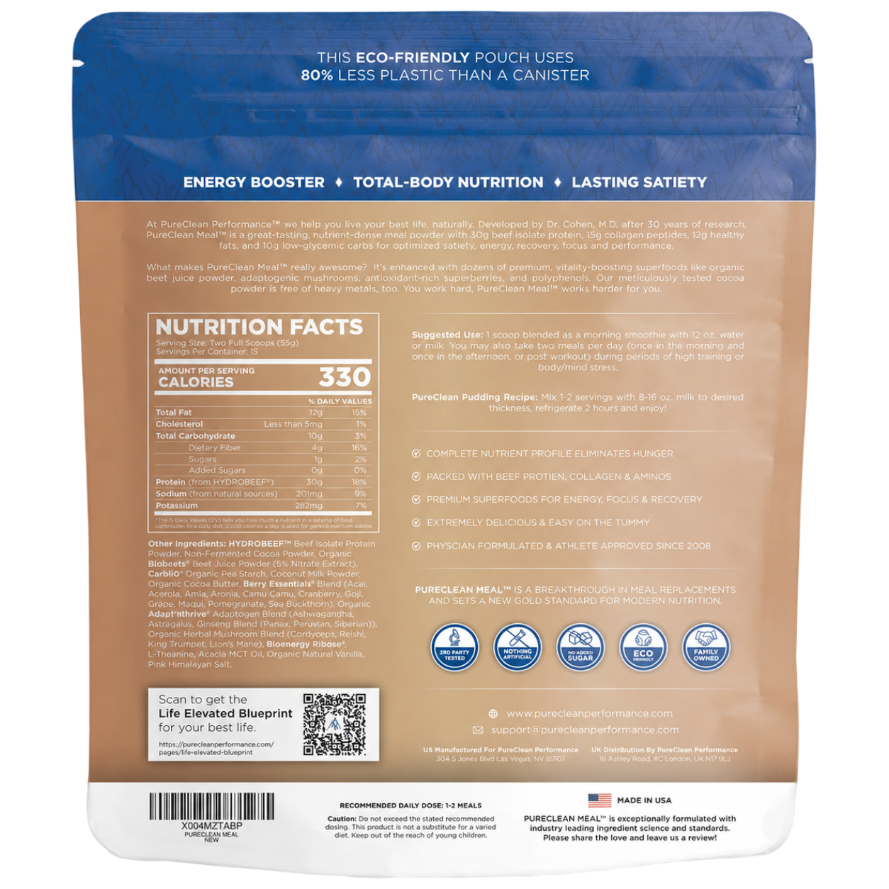 PURECLEAN MEAL™ - Wholefood Nutrients Meal Replacement Shake